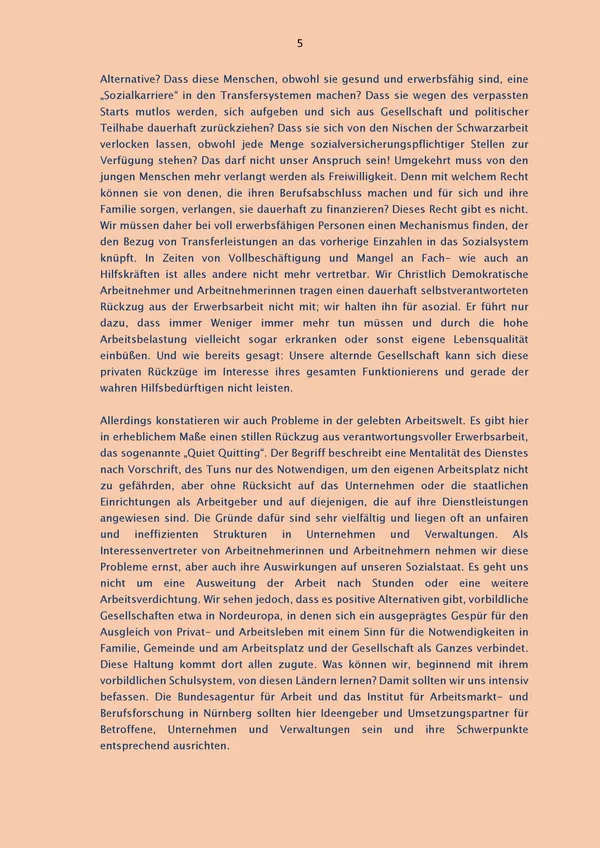 Current challenges of employment and the labour market in Germany — pages 5