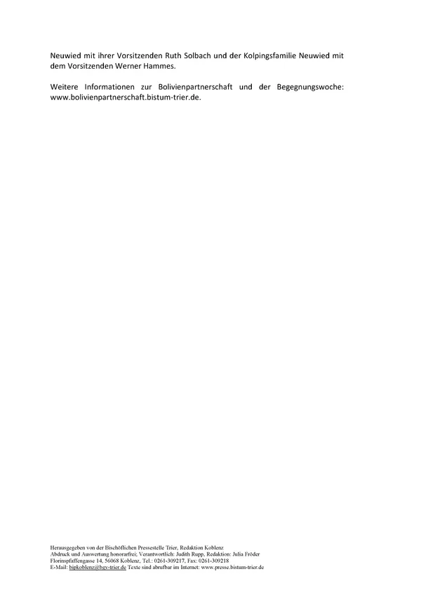 Bolivian guests report from their homeland in Neuwied — pages 2