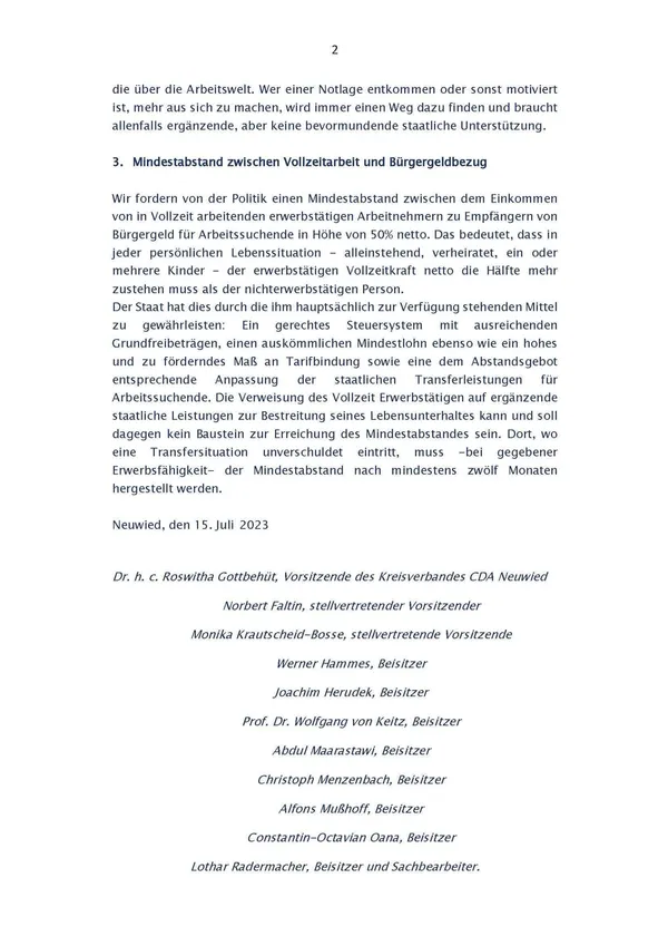 CDA Neuwied catalogue of demands 2023 — pages 2
