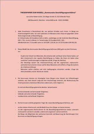 An alternative model: “municipal employment” — Front page