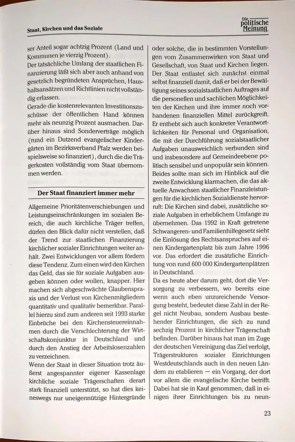 State, churches and the social sphere — pages 3