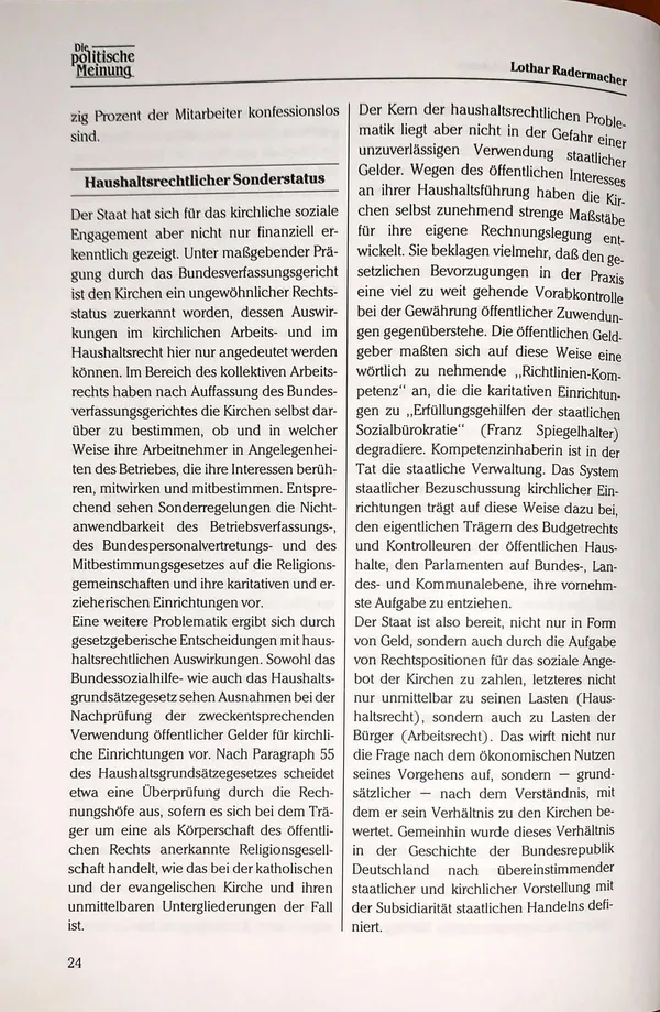 State, churches and the social sphere — pages 4