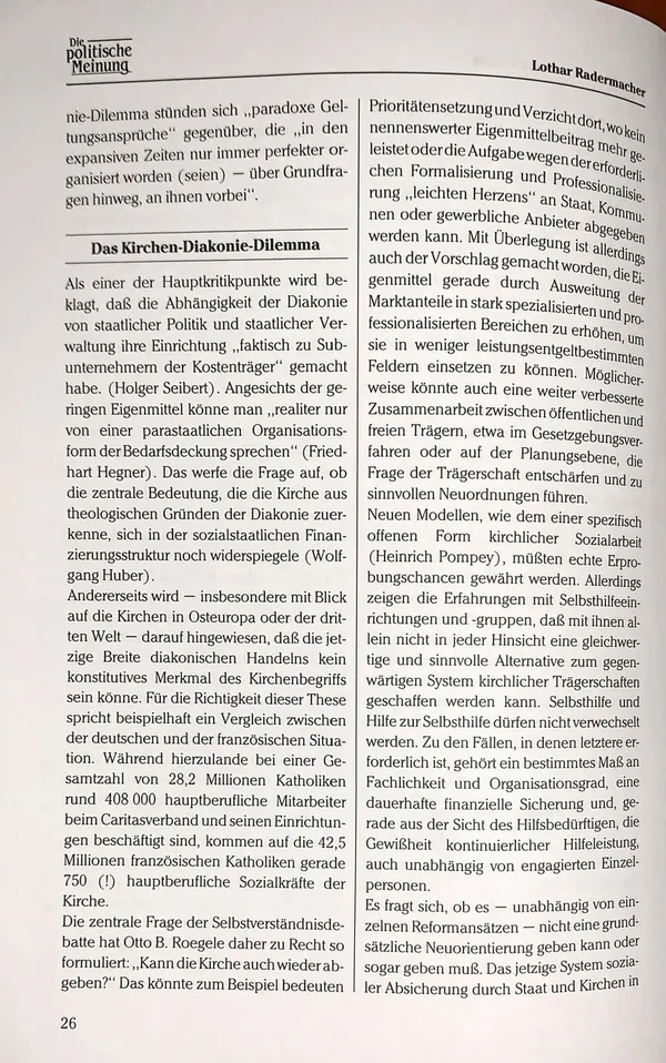 State, churches and the social sphere — pages 6