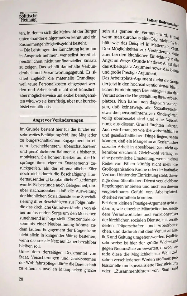 State, churches and the social sphere — pages 8